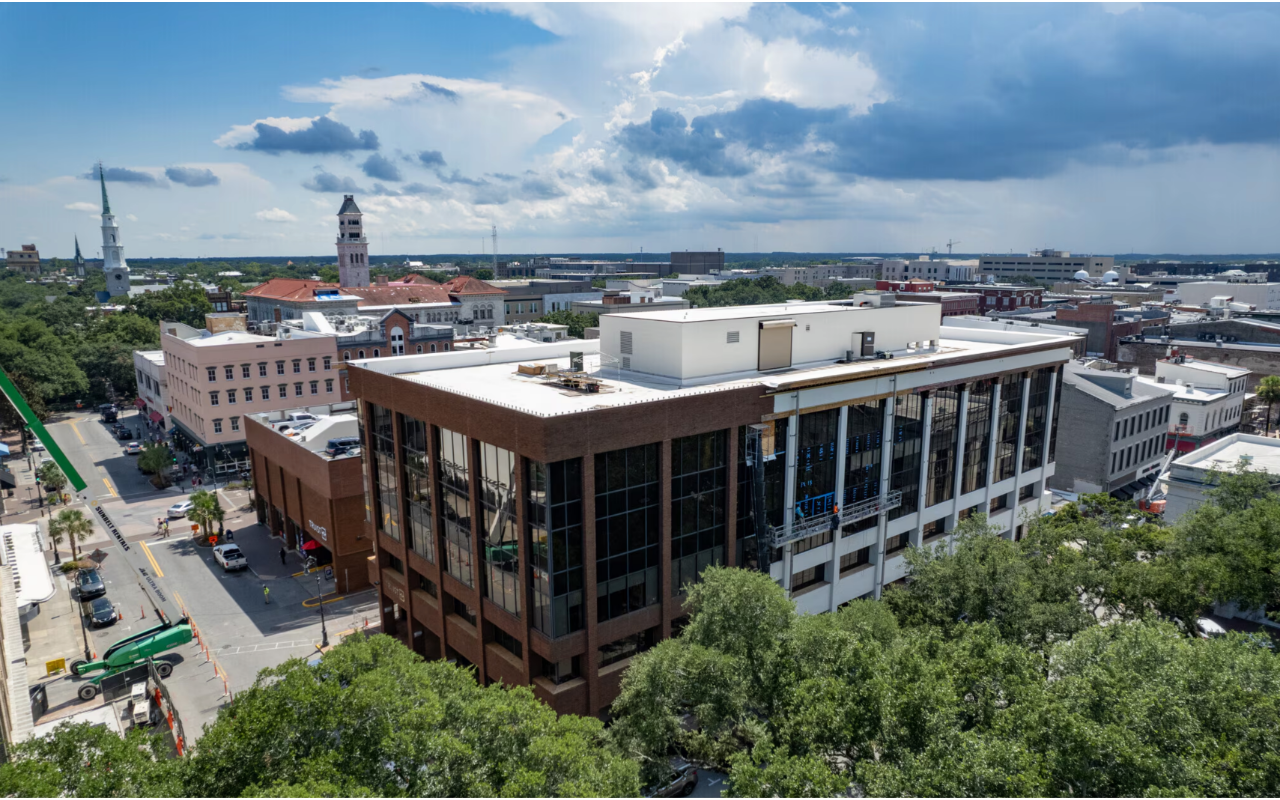 AECOM office lease at 33 Bull Street, Johnson Square, Savannah GA — represented by RIVR RE